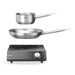 Set: Inductie kookplaat 3500W + steelpan + koekenpan