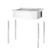 Table with single wash trough, with splashback – bolted, depth 600 mm