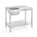 Sink table with shelf – bolted, depth 600 mm