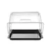 Roll-top display tray, rectangular