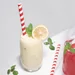 Fiesta Compostable composteerbare papieren smoothierietjes 210mm rood-wit  Individueel verpakt (250 