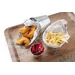 Serving tray with melamine laminate, non slip, with wood design