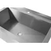 Table with single wash trough – welded, depth 700 mm, chamber height 300 mm