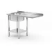 Sink table with shelf and space for undercounter dishwasher