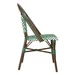 Chaises bistrot parisien en rotin PE Bolero motif vert (Lot de 2)