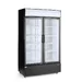 Back bar refrigerator with a backlit panel, double-door