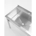 Table with single wash trough, with splashback – bolted, depth 600 mm