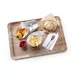 Serving tray with melamine laminate, non slip, with wood design