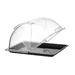 Roll-top display tray, rectangular
