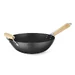 Wok with wooden handle