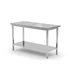 Central table with shelf – bolted, depth 600 mm
