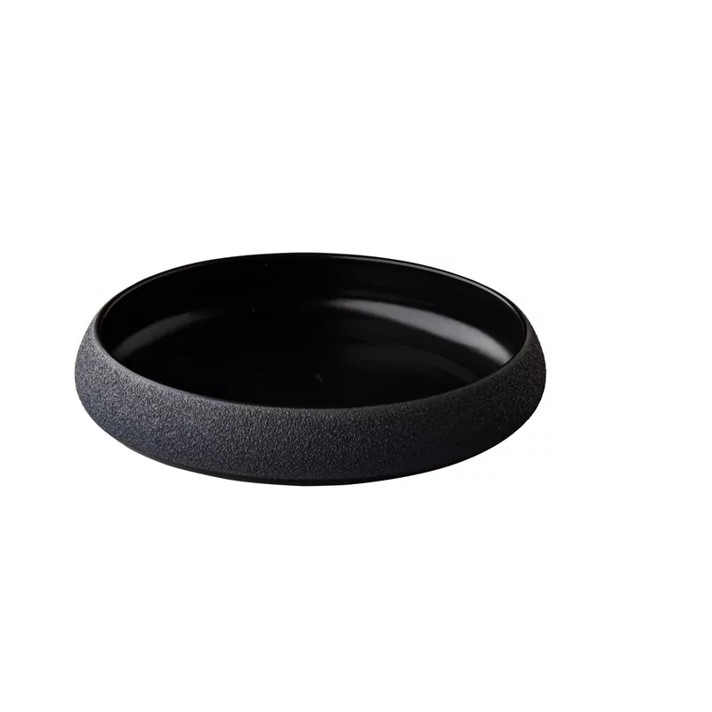 Vulcanic bord gebogen diep zwart L 24 x 5 cm