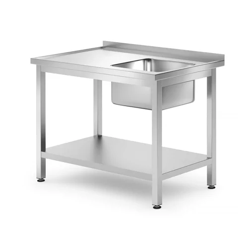 Table d’évier avec étagère – vissée, profondeur 700 mm
