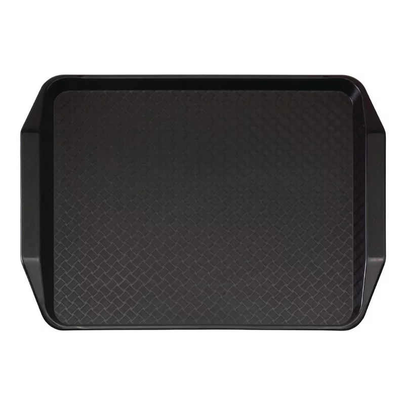 Plateau rectangulaire avec poignÃ©es en polypropylÃ¨ne Fast Food Cambro noir 43 cm