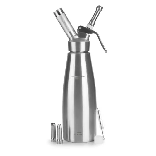 Syphon à crème chantilly inox Gourmet Whipe - tête inox 1.0l
