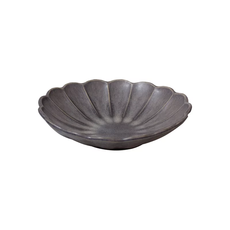 Flower pasta bord grijs 24 cm