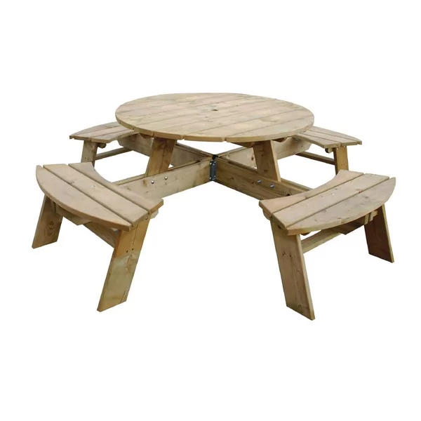 Table de pique-nique en bois ronde Rowlinson 2000mm