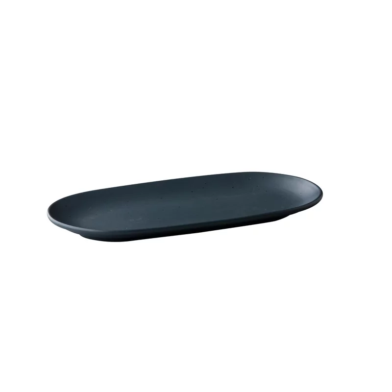 Tinto oval serving plate matt dark grey 30 x 15 cm