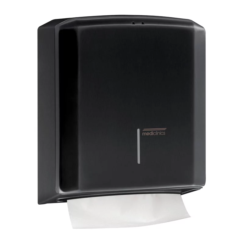 Distr.de serviettes mains noir acier in.
