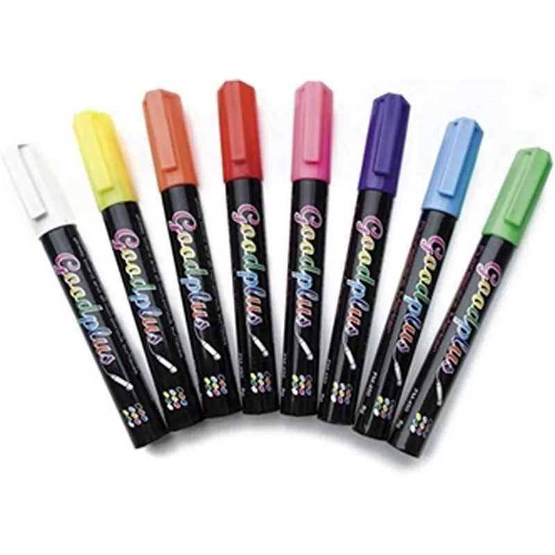 Krijtstiften fluo 8 kleuren 10mm