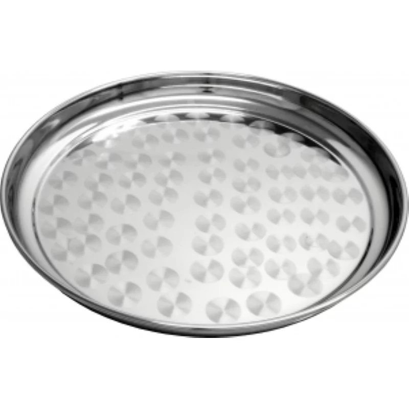 Plateau de service rond, inox 18/8 Ø350m