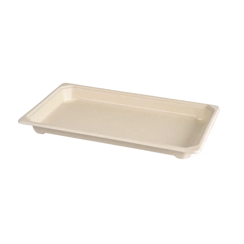 Barquette à sushi en bagasse marron large 400 pièces