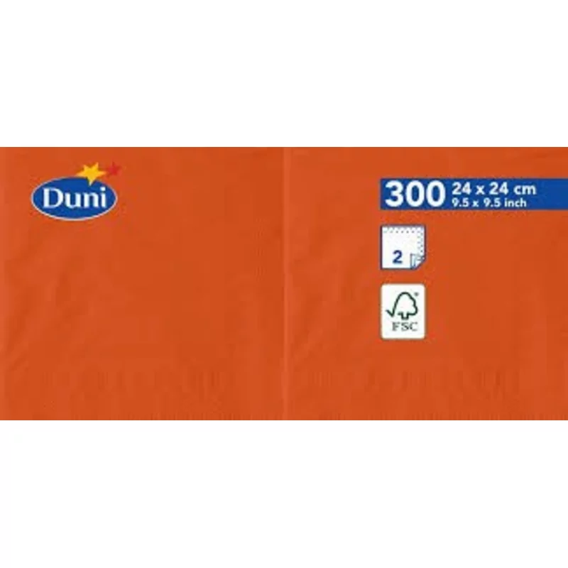 Serviettes sun orange 24x24cm 2ply 8x300