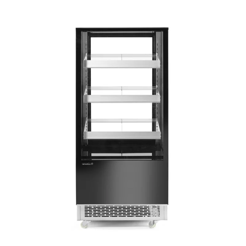 Refrigerated display cabinets with 3 slanted shelves