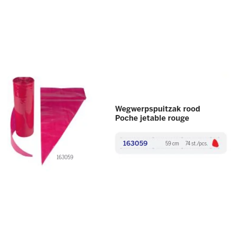 Spuitzakken 1 way warmtebest.rood 74st
