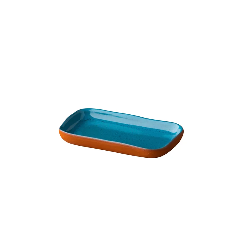 Stoneheart snack tapas plate 15 x 8,5 cm blue