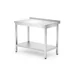 Wall table with shelf – bolted, depth 600 mm