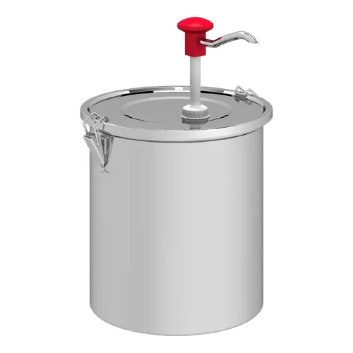 Distributeur de sauce 10 litres à poussoir en inox 18/10 Gastro M