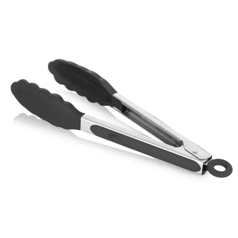 Pince de service inox silicone noir L250xB36mm