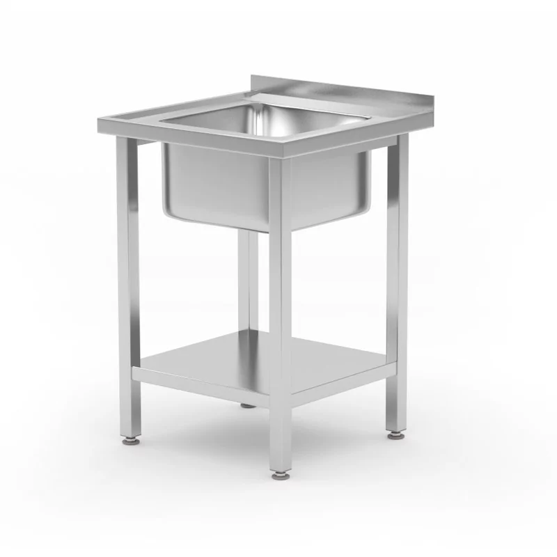 Sink table with shelf, bolted