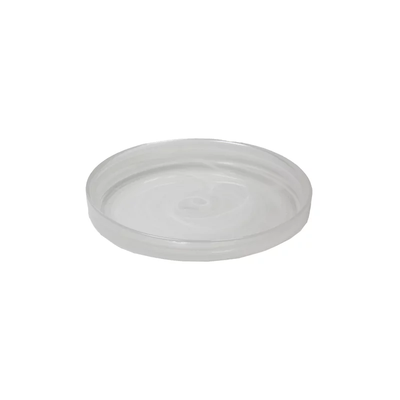 Plate raised edge stackable white swirl 16,2 cm