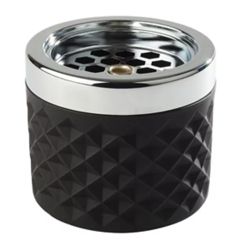 Cendrier de terrasse chromé / noir D95xH80mm