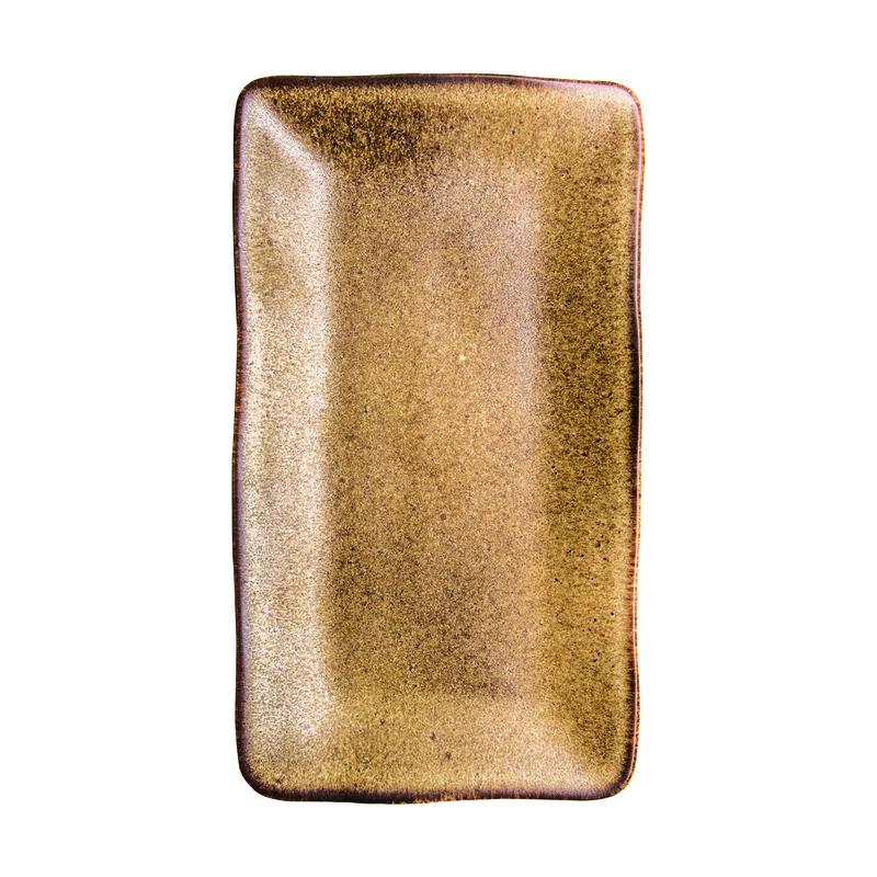 Q Authentic Stone Brown bord rechthoekig 27,5 x 15,5 cm