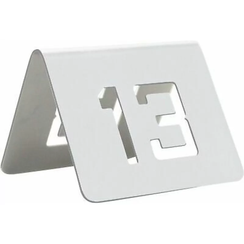 Numéros de table en inox L60xH50mm - set de 13/24