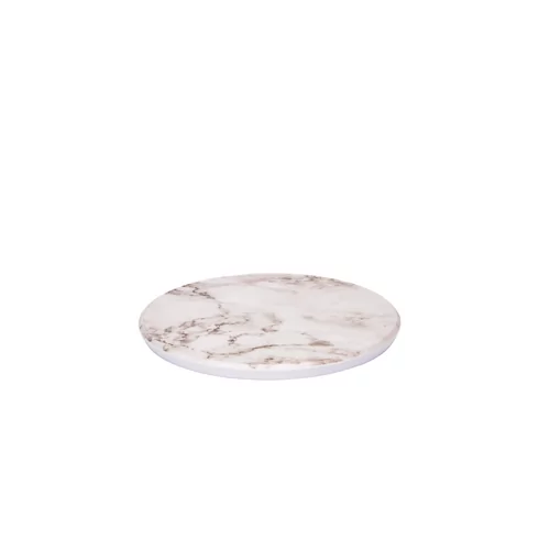 Plateau marble white round 23 cm