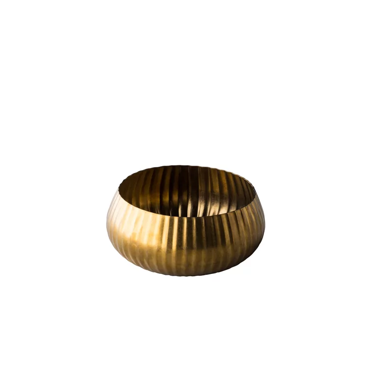 Kom retro RVS vintage goud 10 cm