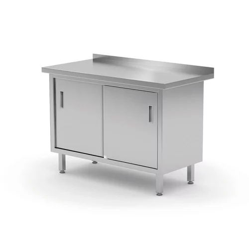 Table murale avec placard, portes coulissantes – soudée