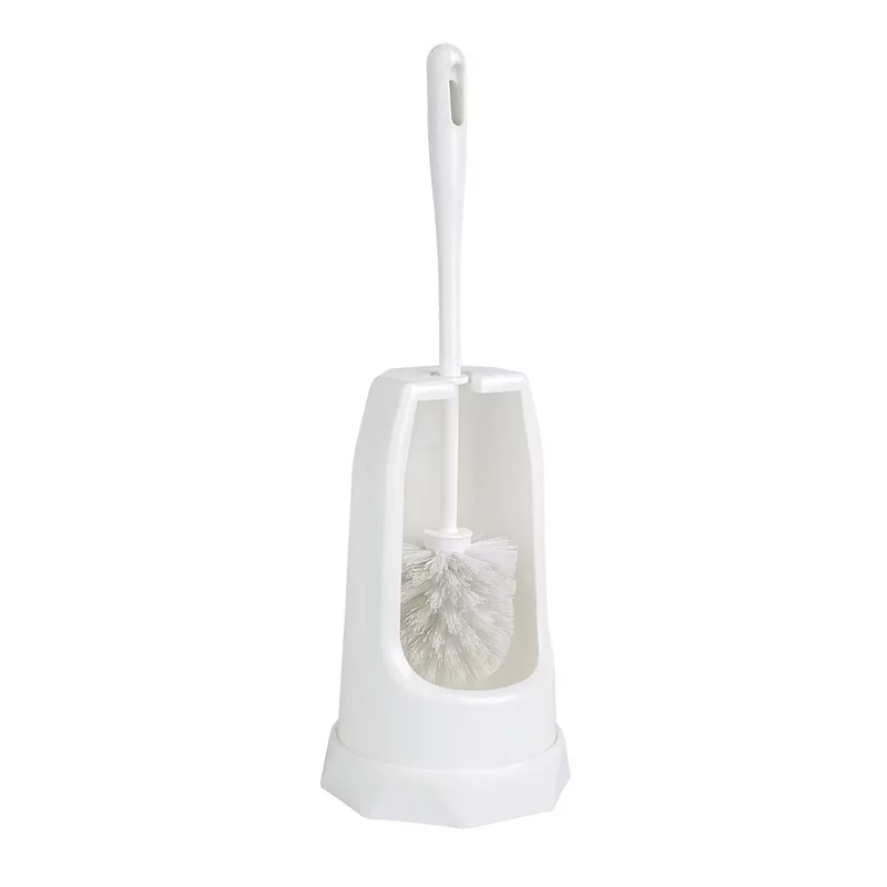 Brosse ronde et support WC Jantex blanc
