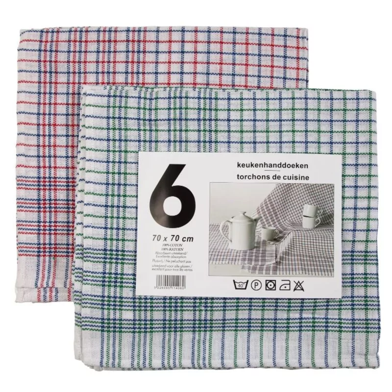 Essuie de vaisselle 95gr 70x70cm 6p