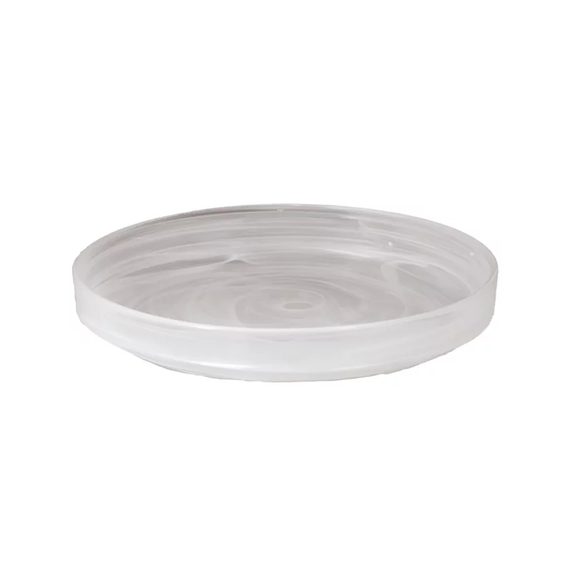 Bord opst. rand stapelbaar white swirl 25,4 cm