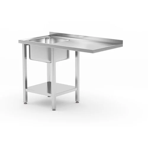Spoeltafel met plank en ruimte voor onderbouwvaatwasser