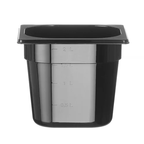Container GN 1/6 black polycarbonate