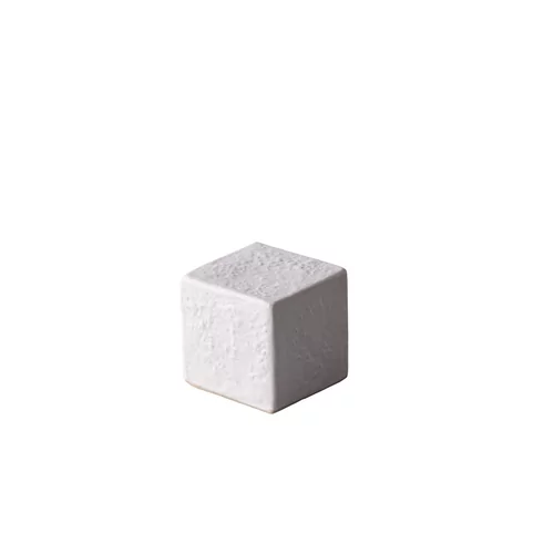 Cube rustic white 6 cm