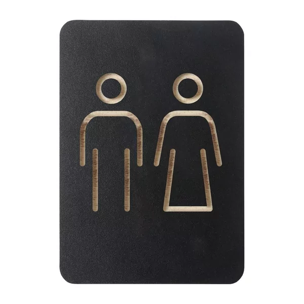 Plaque signalÃ©tique noire Europel homme/femme