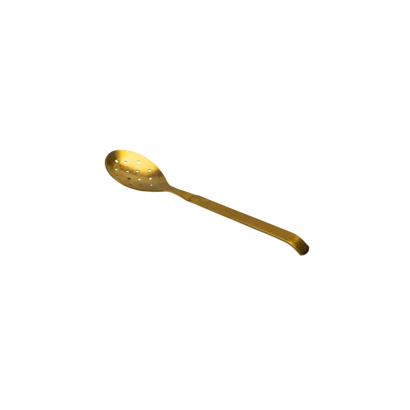 RVS opscheplepel geperforeerd vintage goud 30 cm