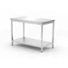 Central table with shelf – bolted, depth 600 mm
